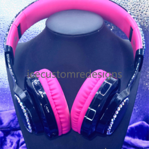Riwbox Black and Hot Pink Wireless Headphones