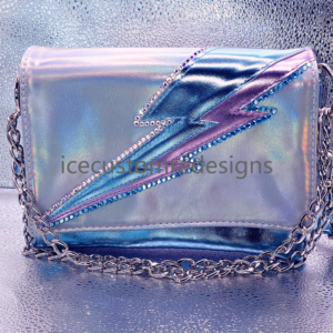 Betsy Dare Design Lightning Bolt Metallic & Crystal Handbag