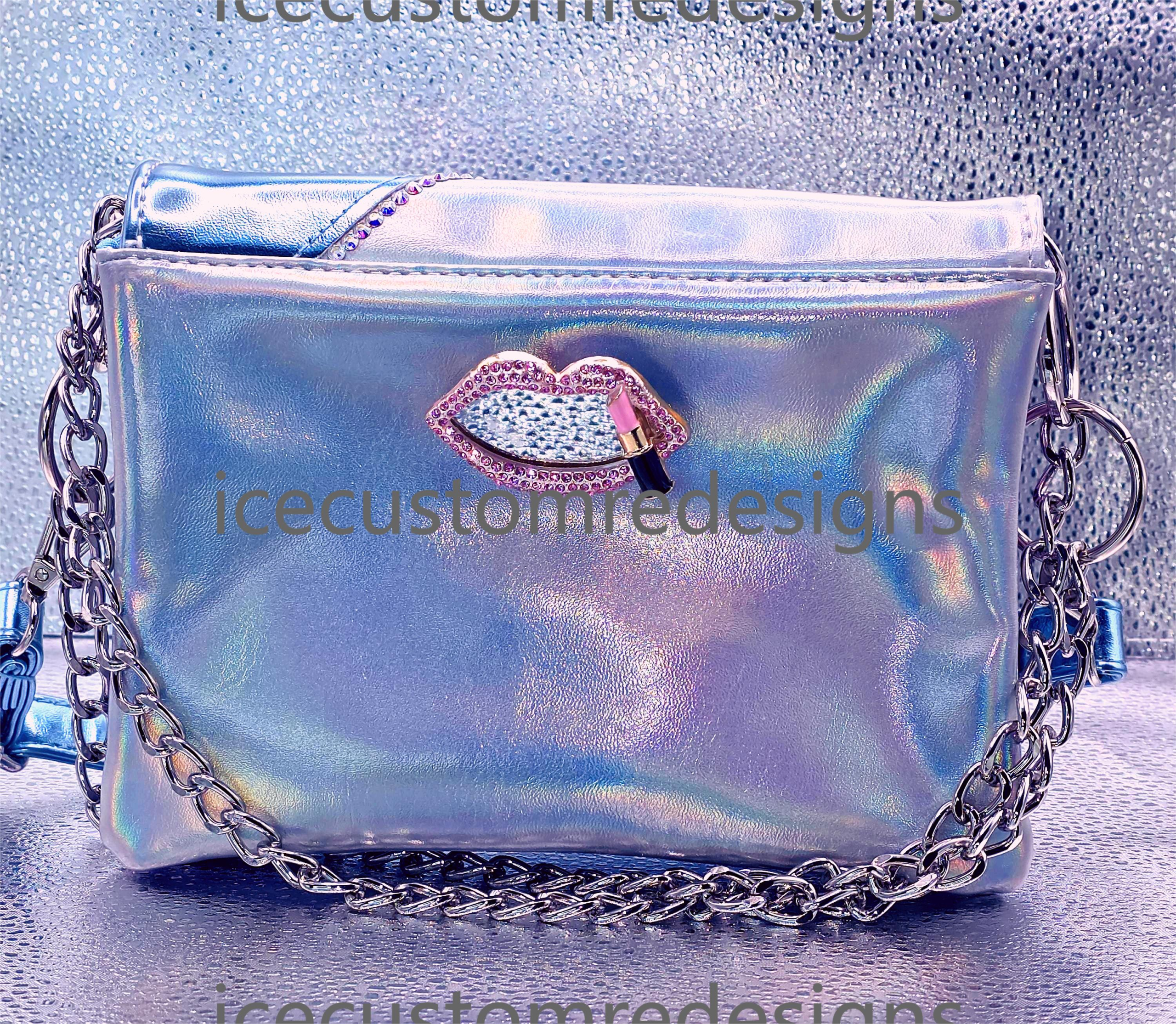 Betsy Dare Design Lightning Bolt Metallic & Crystal Handbag - Image 3