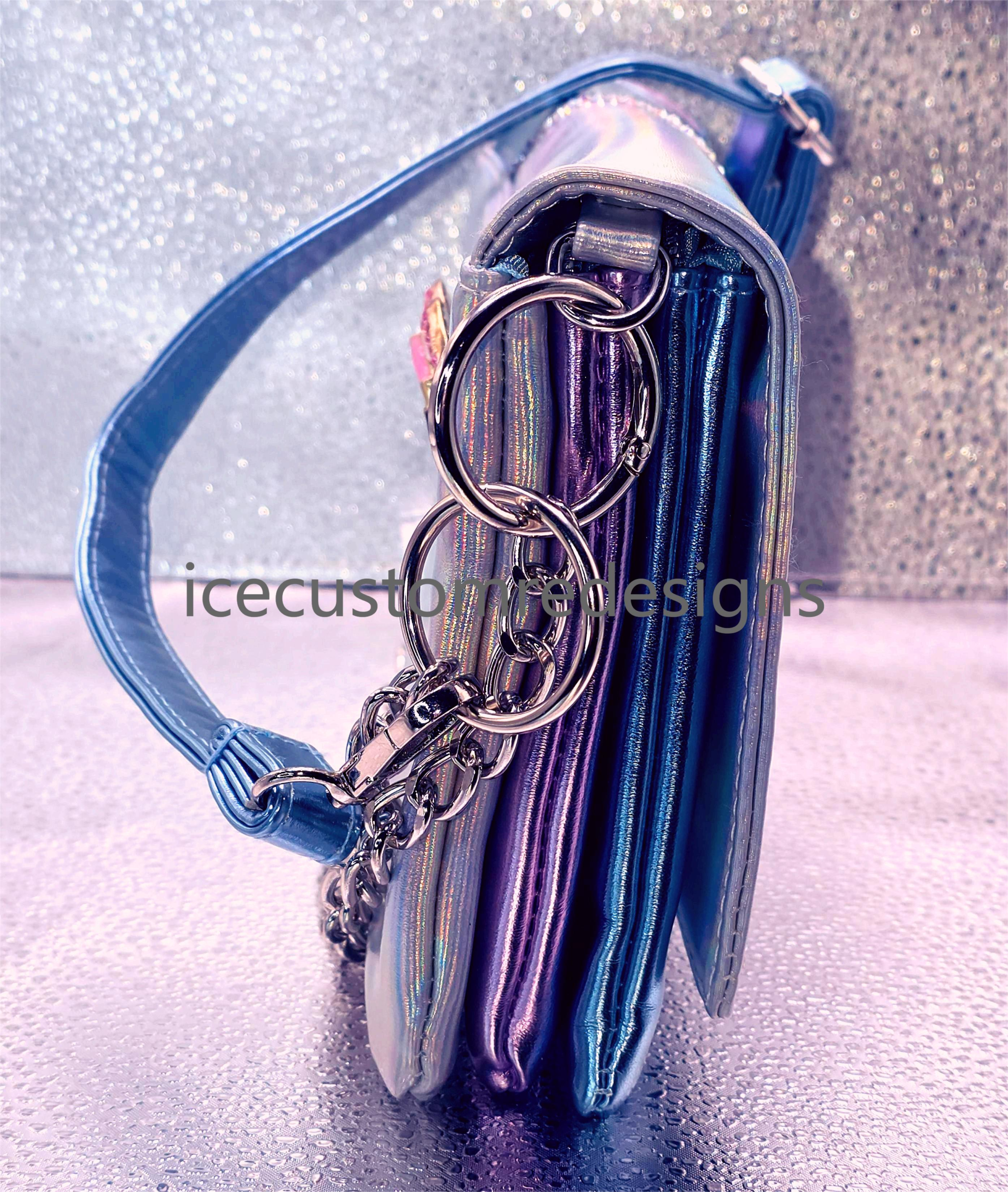 Betsy Dare Design Lightning Bolt Metallic & Crystal Handbag - Image 5