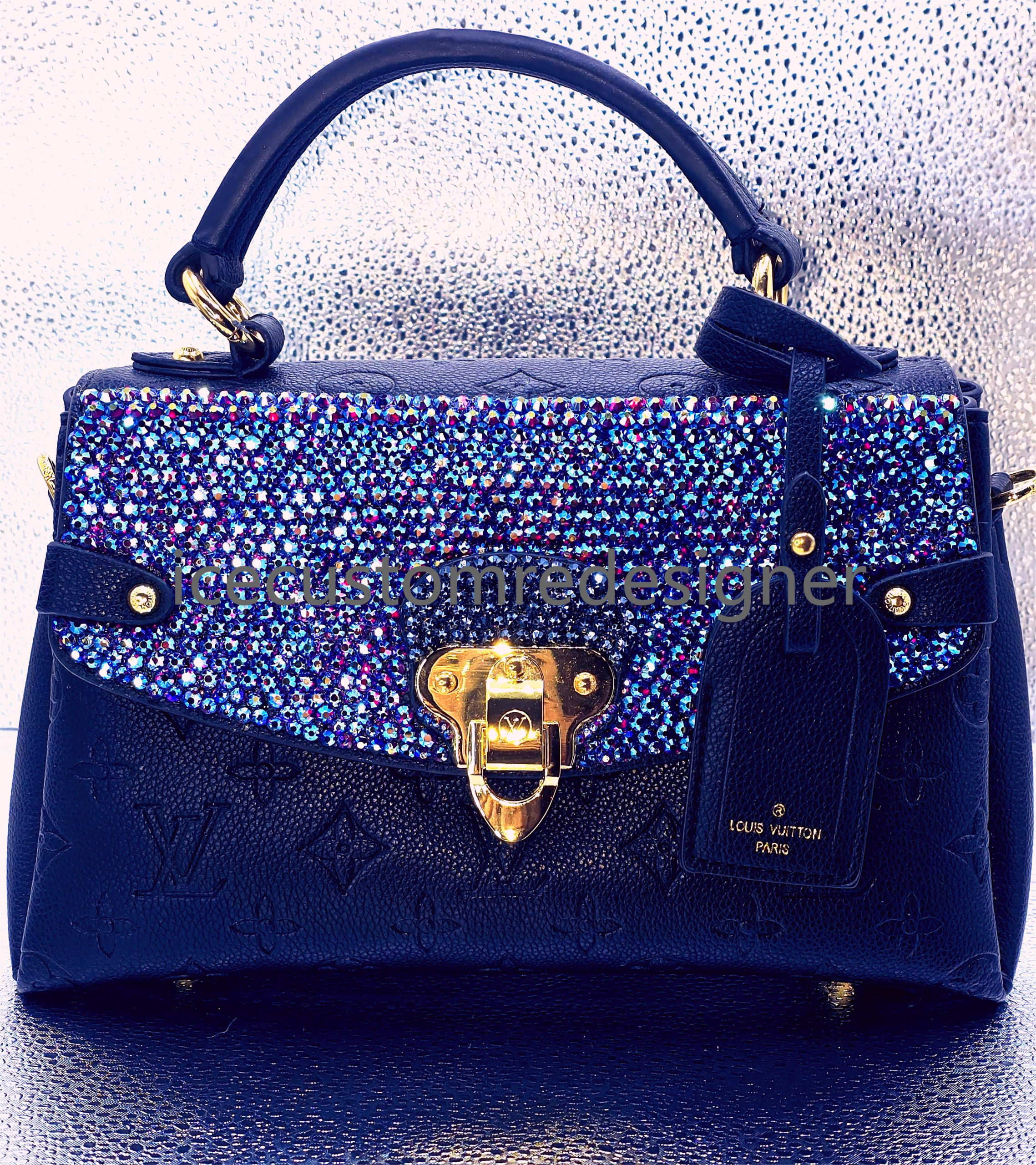 LV Dupe Bag With Color Changing Rhinestones